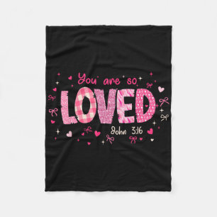 Cute You Are So Loved John 3-16 Retro Christian Gi Fleece Blanket