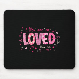 Cute You Are So Loved John 3-16 Retro Christian Gi Mouse Mat