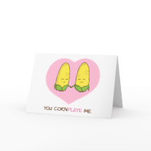Cute You Complete Me Sweet Corn Couple Love Humour
