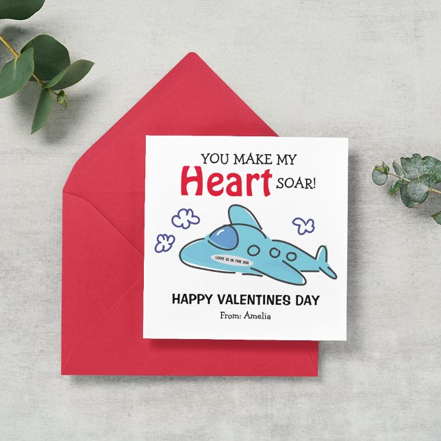 Cute You Make My Heart Soar Valentines Day Holiday Card (Creator Uploaded)