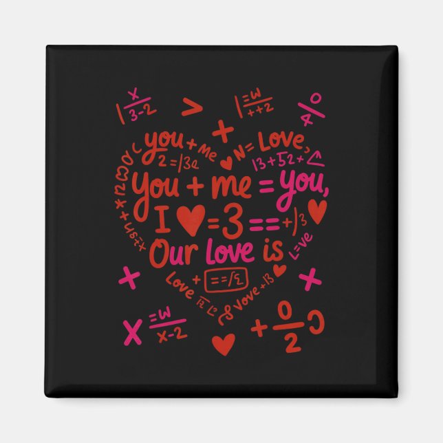 Cute You Plus Me Math Love Equation Valentines Day Magnet (Front)