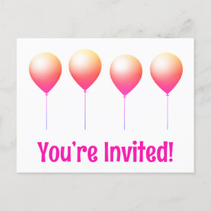 Cute you’re invited happy birthday postcards