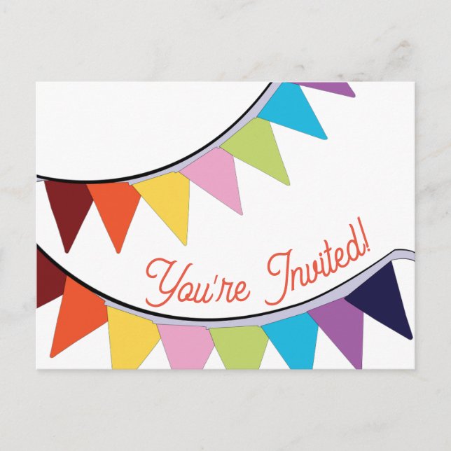 Cute you’re invited happy birthday postcards (Front)