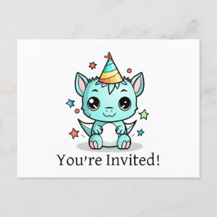 Cute you’re invited happy birthday postcards