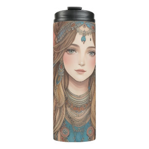 cute young girl - anime theme thermal tumbler