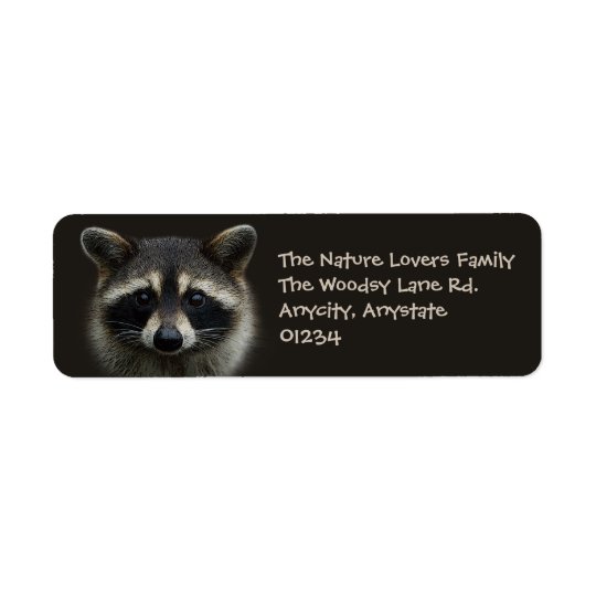 Cute Young Racoon Face Mask Stare Return Address Label