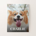 Cute Your dog Name Photo Custom Jigsaw Puzzle<br><div class="desc">Personalise this puzzle with your favourite photo of your pet (dog,  cat,  etc.). A fun gift for the dog lover,  cat lover. Seeing their pet in puzzle form with a special picture is a  welcomed keepsake.</div>
