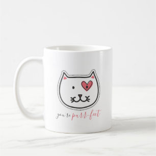 Cute You're Purrfect Kitty Cat Valentine's Day Coffee Mug