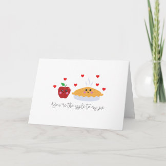 Cute 'You're the apple to my pie' greeting card