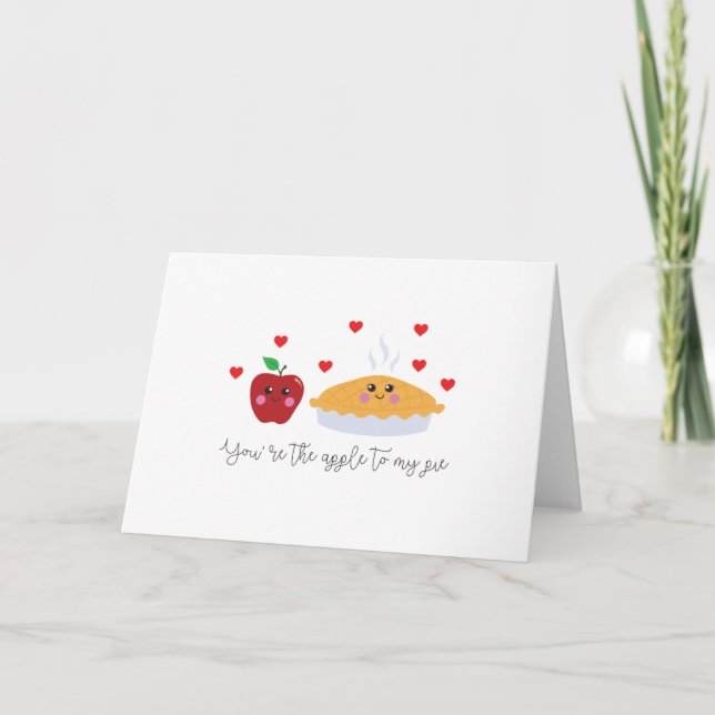 Cute 'You're the apple to my pie' greeting card (Front)