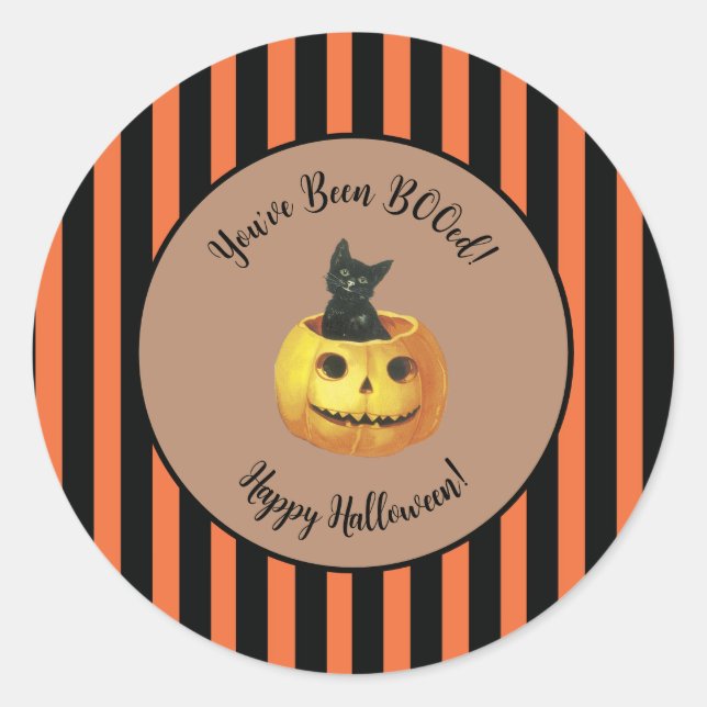 Cute You've Been BOOed Halloween Classic Round Sticker (Front)