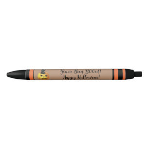 Cute You've Been BOOed Halloween Orange Pumpkin Black Ink Pen