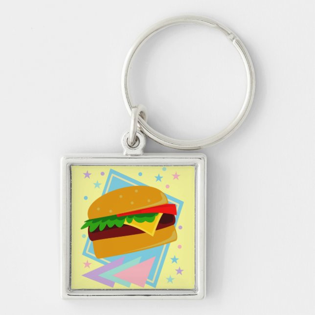 Cute Yummy Burger Key Ring (Front)