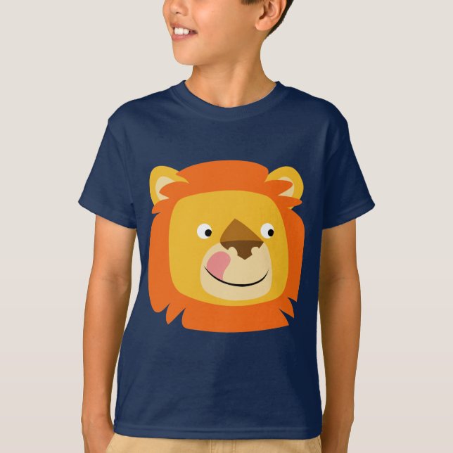 Cute Yummy Cartoon Lion Children T-Shirt (Front)