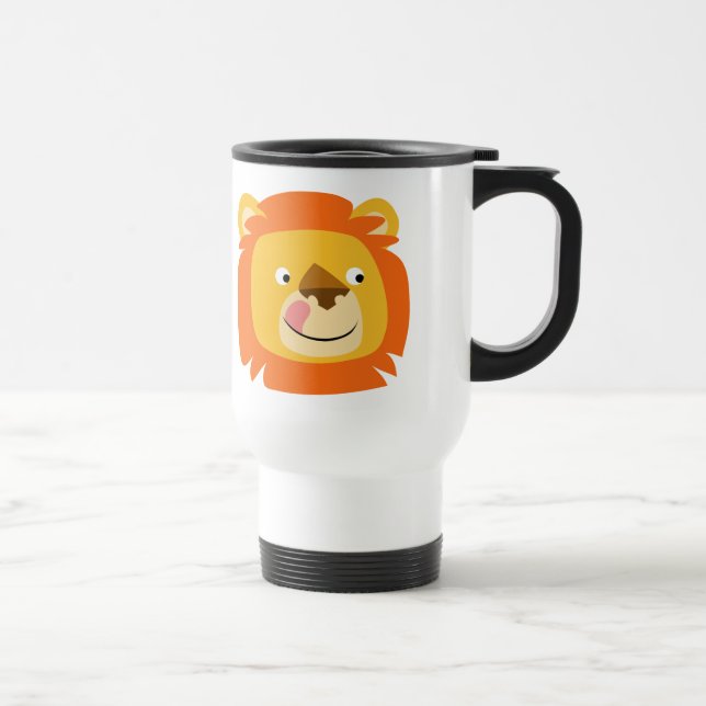 Cute Yummy Cartoon Lion Commuter Mug (Right)