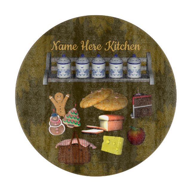 Cute Yummy Food Personalised Cutting Board (Front)