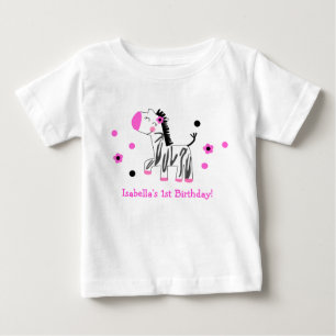 Cute Zebra Birthday Tee Shirt Tshirt Girl Kid Baby