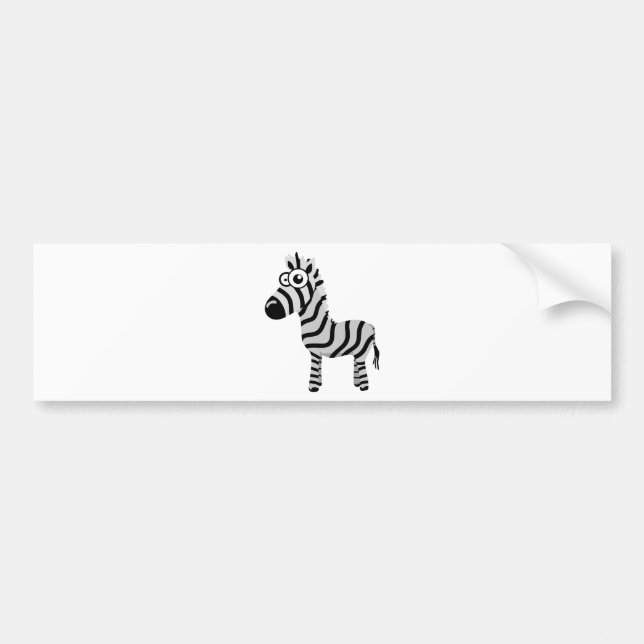 Cute zebra bumper sticker (Front)