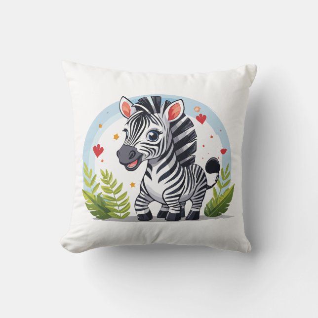 Cute zebra cartoon cushion (Front)