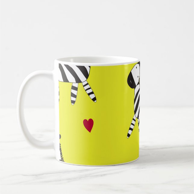 Cute Zebra cartoon seamless pattern background ill Coffee Mug (Left)