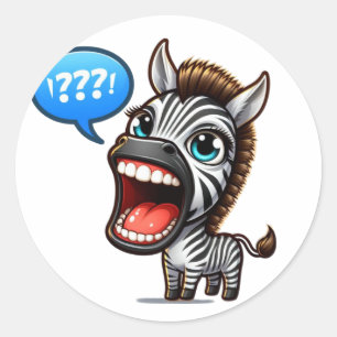 Cute Zebra Classic Round Sticker