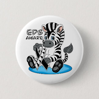 Cute Zebra EDS Awareness Ribbon 6 Cm Round Badge