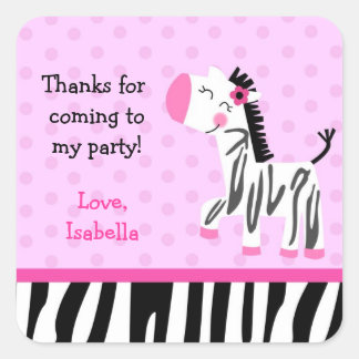 Cute Zebra favour stickers