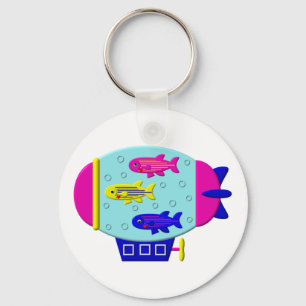 Cute Zebra Fish in a Zeppelin Key Ring