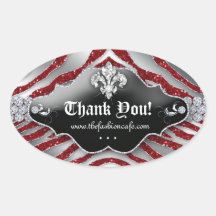 Cute Zebra Fleur de lis Glitter Red