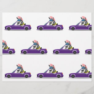 Cute Zebra in Purple Car Flyer