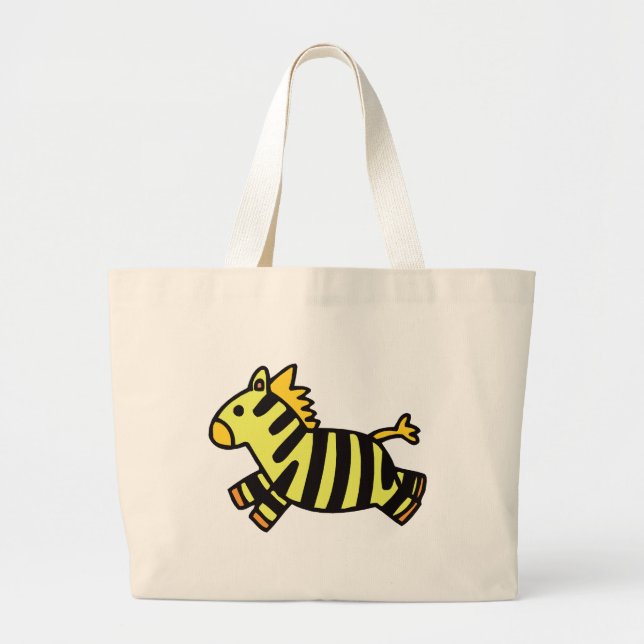 Cute Zebra Large Tote Bag (Front)