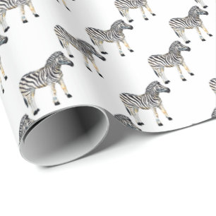 cute zebra lovers tiled animal party  wrapping paper