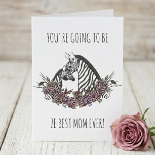 Cute Zebra Mum-to-Be Congratulations Pregnancy Card