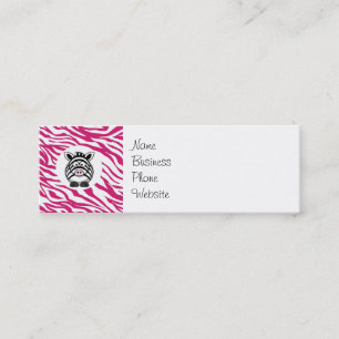 Cute Zebra on Pink Zebra Animal Print Zoo Gifts Mini Business Card