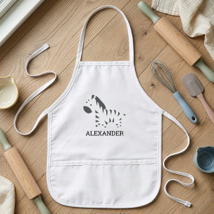 Cute Zebra Personalised Kids Apron