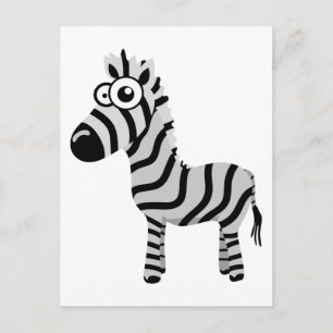 Cute zebra postcard
