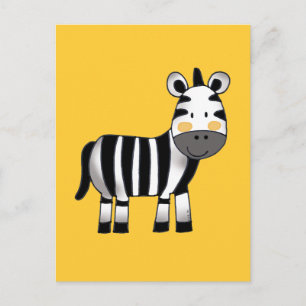 cute zebra postcard