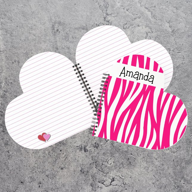 Cute Zebra Print Heart Shaped Notebook (Creator Uploaded)