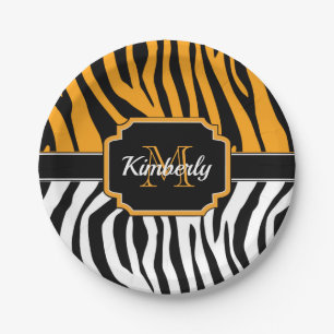 Cute Zebra Print Paper Plate