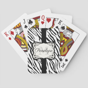 Cute Zebra Print Playing Cards