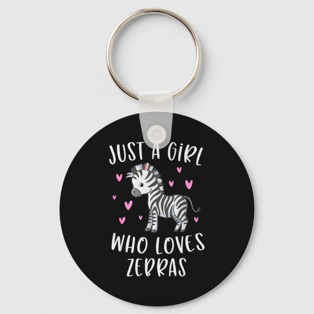 Cute Zebra Shirt For Girls Just A Girl Who Loves Z Key Ring (Front)