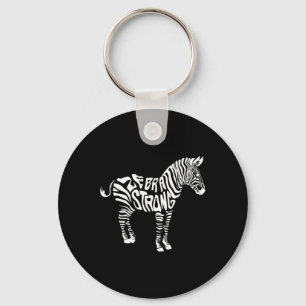 Cute Zebra Strong Ehlers Danlos Syndrome Awareness Key Ring