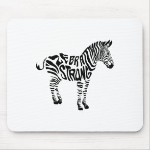 Cute Zebra Strong Ehlers Danlos Syndrome Awareness Mouse Mat