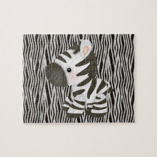 Cute Zebra & Texture Animal Print Puzzle