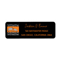 Cute Zebras, African Pattern Return Address Label
