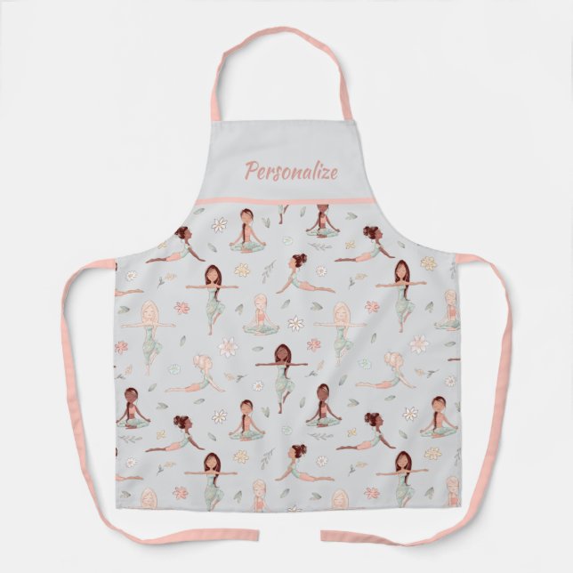 Cute Zen Yoga Meditation Spiritual Namaste  Apron (Front)