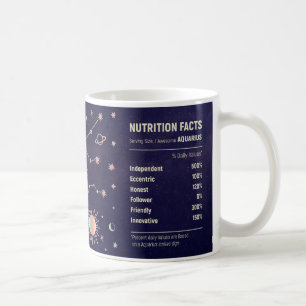 Cute Zodiac Aquarius Nutritional Facts Wrap Coffee Mug