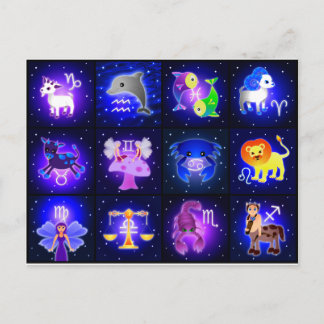 Cute Zodiac Characters Postcard