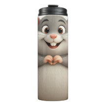 Cute Zodiac Mouse Cartoon Thermal Tumbler