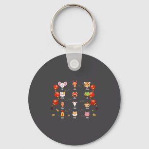 Cute Zodiac Sign Animals Happy Vietnamese Lunar Ne Key Ring